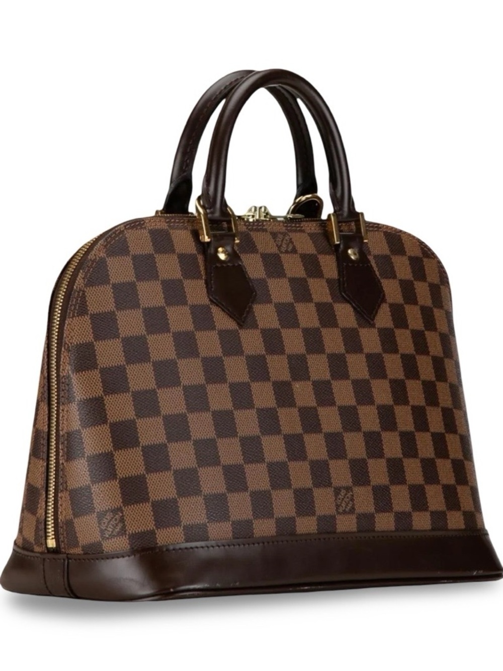 Louis Vuitton Brown Checkered Alma Dome Shoulder Crossbody Bag LV Medium PM - Picture 3 of 17